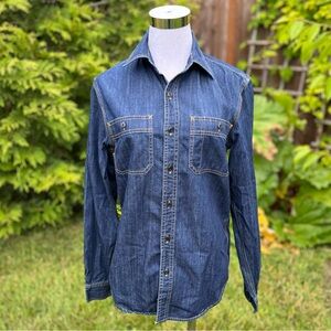 J.CREW Denim Workshirt Unisex Men XS Women S-M Button Down Country Rodeo